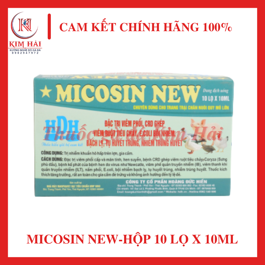 Micosin new-[hộp 10 lọ x 10ml] [nhỏ trực tiếp]-nhiễm khuẩn hô hấp,khò khè,tụ huyết trùng cho gà đá gà tơ gà con.