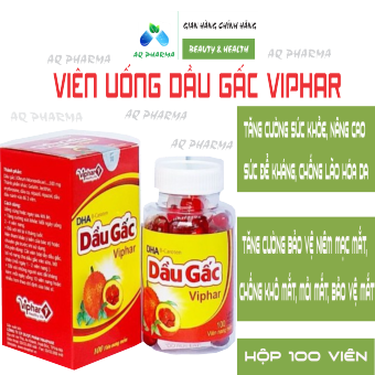 Dầu gấc DHA Viphar sáng mắt đẹp da - Hộp 100 viên - DG01
