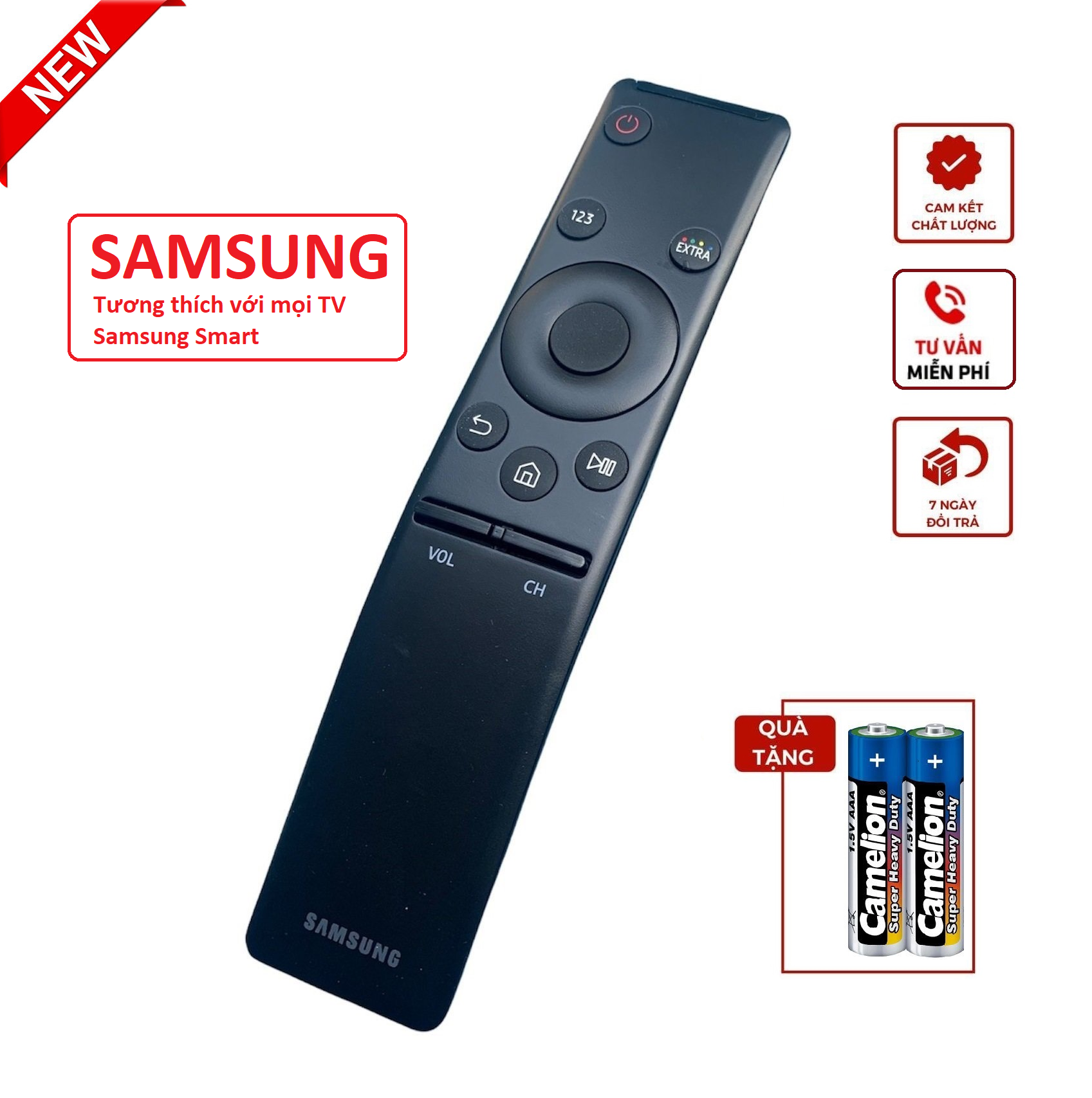 Điều khiển tivi Samsung smart internet dùng cho các đời tv từ 2014 đến 2022, remote tv samsung không giọng nói, kiểu dáng cong, không giọng nói - Hàng tốt dùng cho các dòng tivi NU, MU, KU, RU, TU, BU