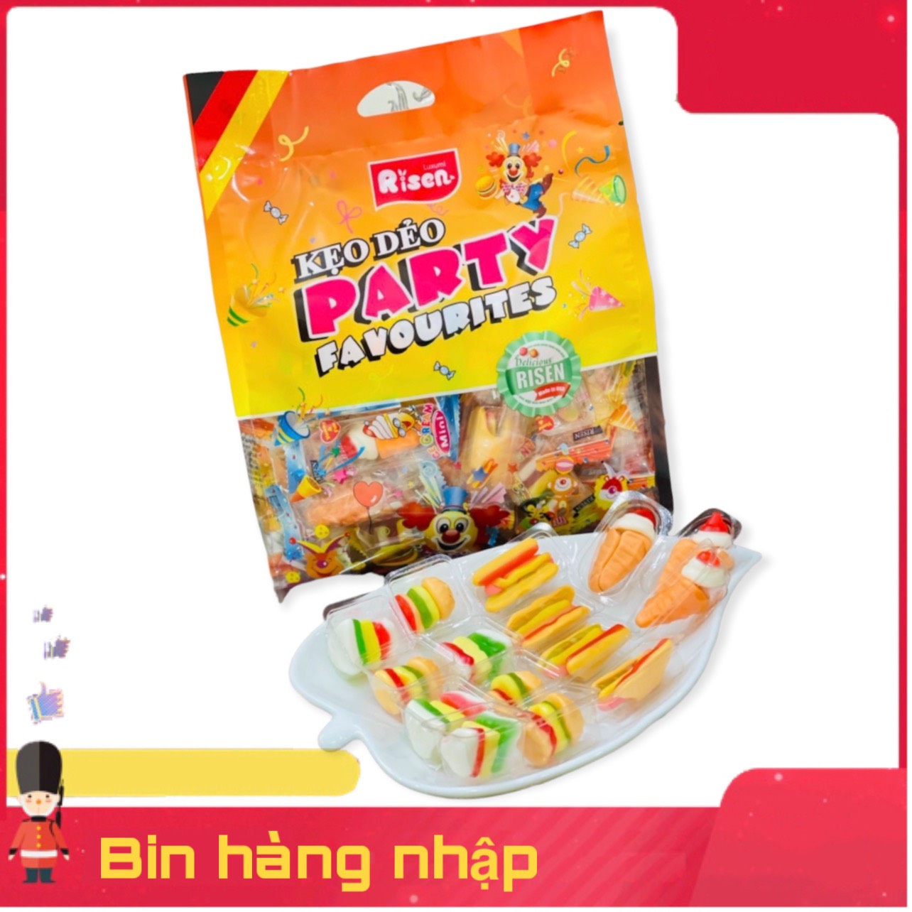 45 GÓI KẸO DẺO RISEN TRÁI CÂY PARTY FAVOURITES