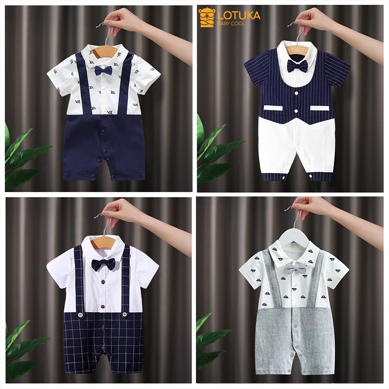 Bodysuit đùi, Body công tử cộc tay Bé trai mẫu Quần Áo Sơ Sinh chất cotton cho trẻ từ 3-12kg