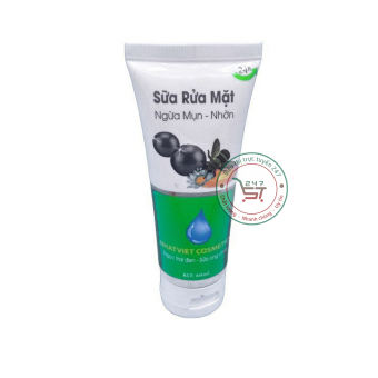 Sữa rửa mặt ngừa Mụn Nhờn Ngọc trai đen Sữa ong chúa Nhật Việt 60ml (Trắng-xanh) chăm sóc da hiệu quả