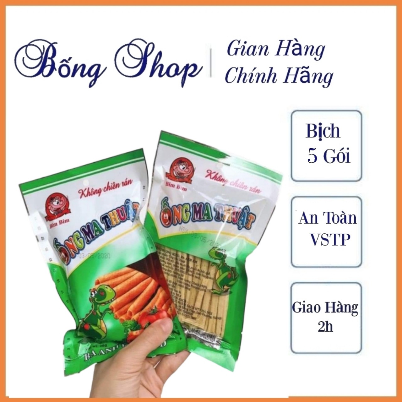 5 gói snack ống ma thuật,snack tăm ống ma thuật giòn ngon