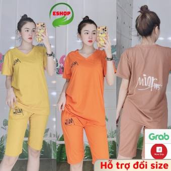 Đồ bộ nữ mặc nhà đồ bộ ngủ bigsize 45-85kg đẹp thể thao trung niên đi chơi mùa hè Set đồ bộ nữ ngố quần lửng thun cotton co giãn dễ thương big size sang trọng  AD07 ESHOP