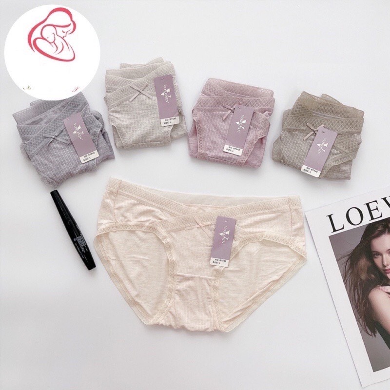 Quần lót bầu ren | quần lót sau sinh| vải cotton | viền ren| thoáng khí thấm hút