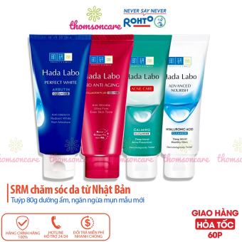 Sữa rửa mặt Hadalabo dưỡng ẩm, dưỡng trắng mờ nám, tàn nhang srm Hada Labo tuýp 80g