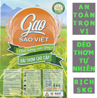 Gạo Đài Thơm Cao Cấp (Bịch 5kg) - Gạo Sao Việt - Gạo Thơm, Gạo Dẻo