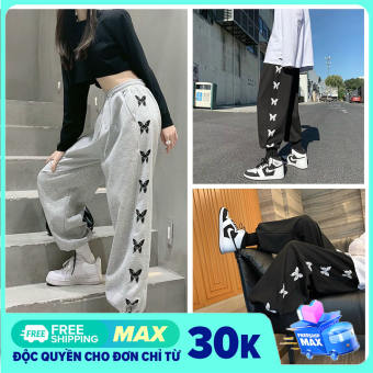 ?? SIÊU HOT ??Quần Jogger Nữ- nam- Unisex Dài Ống Rộng Có Bo Rút Dây In Hình Ulzzang/Quần Jogger Nữ Dài Ống Rộng Có Bo 2 màu Ulzzang/quần nỉ/quần dài nam/quần ống rộng dài