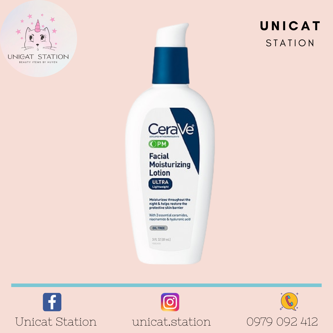 Kem dưỡng cerave pm oil-free facial moisturizing lotion 60ml/89ml