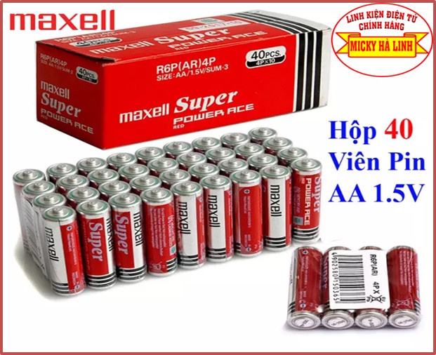 Hộp 40 viên pin tiểu aaa/aa maxell 1.5v
