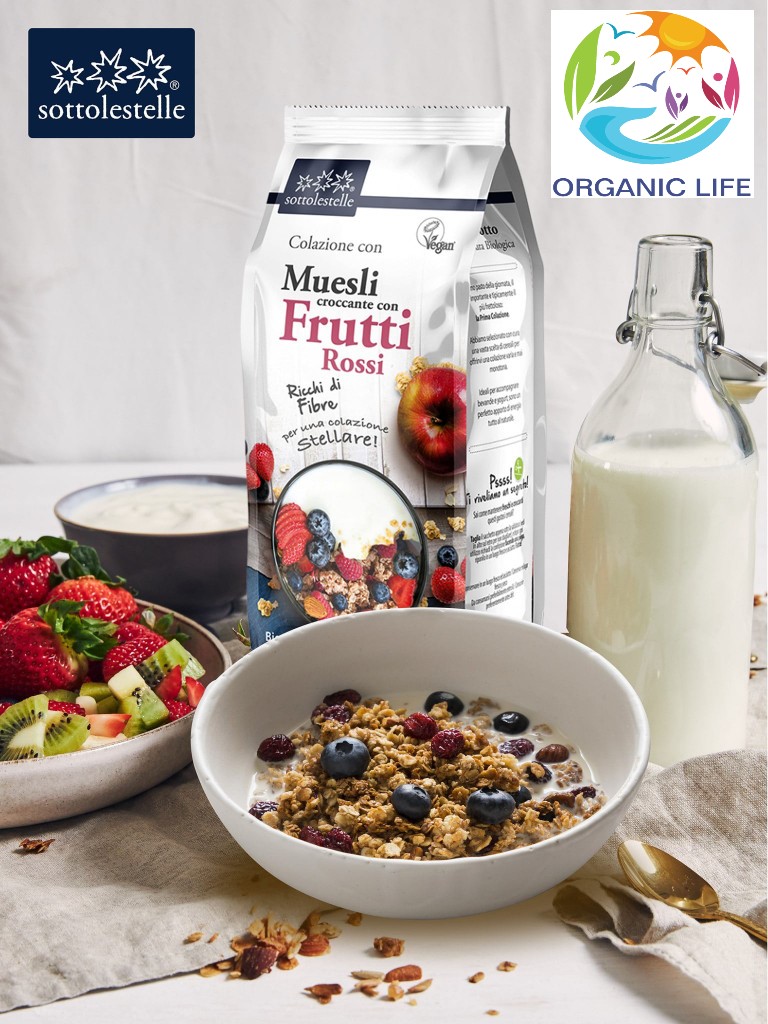 Ngũ cốc giòn Muesli mix trái cây hữu cơ 350g Sottolestelle