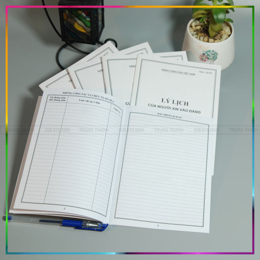 LÝ LỊCH ĐẢNG VIÊN mẫu 1-HSĐV ( Loại 24 trang, 28 trang và loại 32 trang ) - CHUẨN MẪU