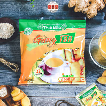 Trà gừng hoà tan, 22 túi, bịch, mẫu truyền thống, Thái Bảo
