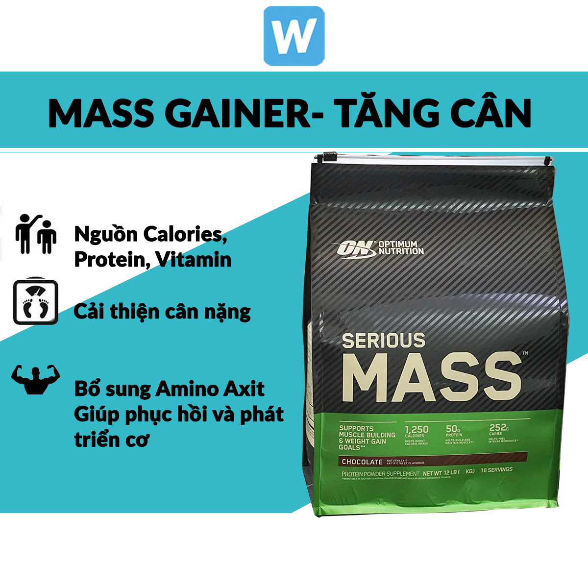 Sữa tăng cân Serious Mass Gainer 12lbs - Super Muscle Grow Gainer