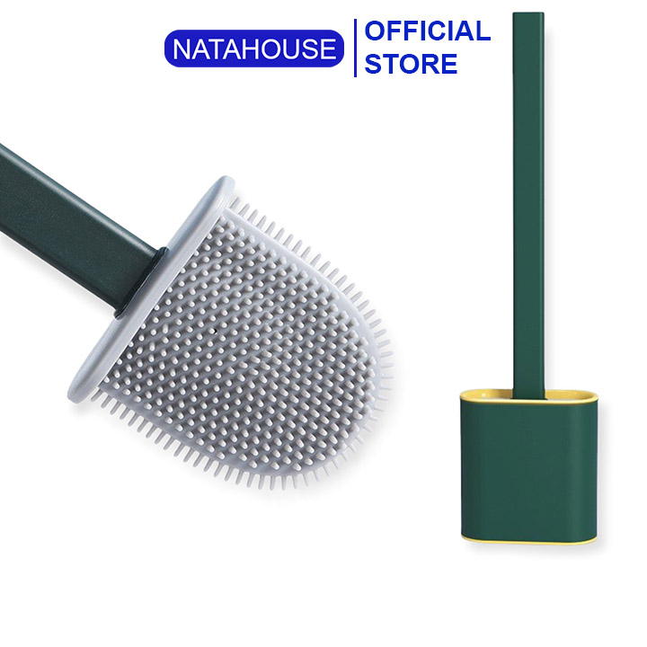 Cọ bồn cầu silicon cọ toilet thông minh có hộp đựng dán tường