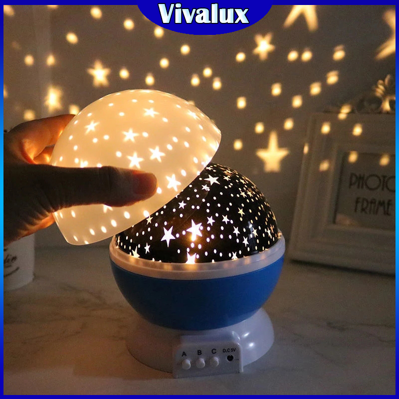 Vivalux Đèn Ngủ LED Máy Chiếu Xoay Thiên Hà 3D Đèn Ngủ Đầy Sao Đèn Bóng Bầu Trời Sao Mới Lạ Trang Trí Tiệc Cưới
