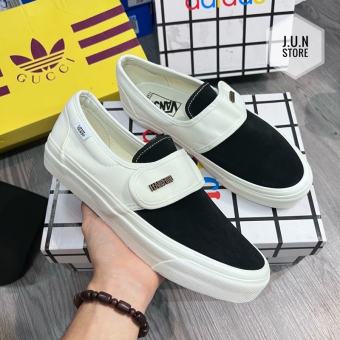 Giày Vans Slip On Strap Fear Of God Đen Trắng + Vans Caro, Giày Vans Dán Nam Nữ Đủ Size, Full Box Bill