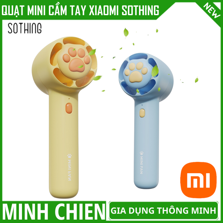 Quạt tích điện Xiaomi 3 tốc độ gió - Quạt cầm tay mini hình chân mèo dễ thương Xiaomi Youpin Sothing, Quạt mini, quạt cầm tay, quạt tích điện cầm tay - Bảo hành 12 tháng
