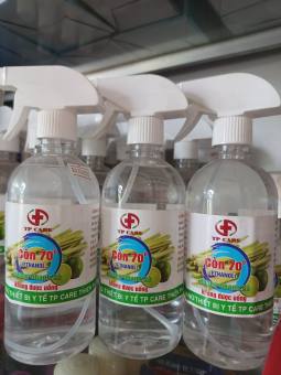 Cồn 70 độ (ETHANOL) sát trùng diệt khuẩn, hương chanh sả có vòi xịt 500ml
