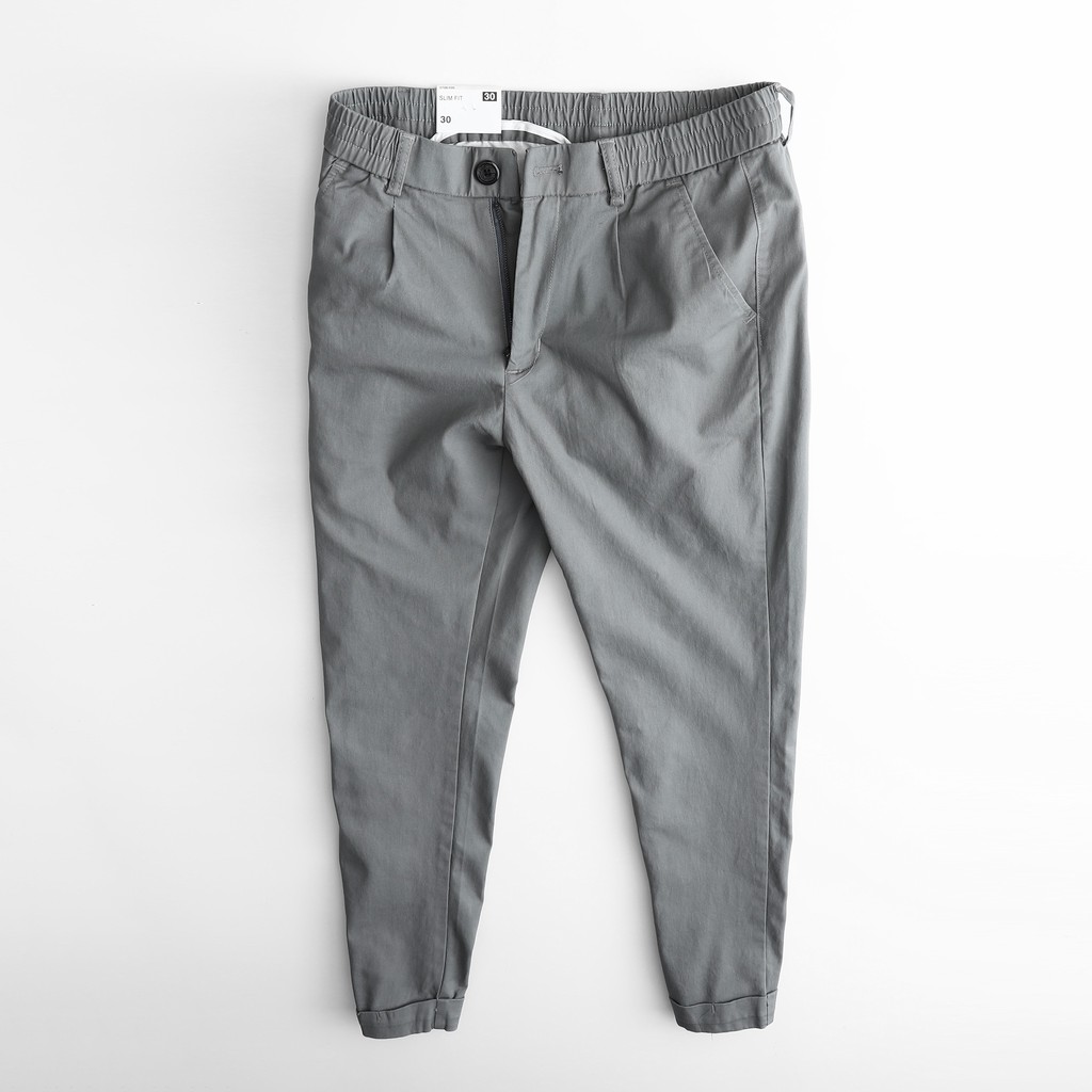 [Hoàn Tiền 15%] Quần kaki nam ống côn lưng thun co giãn
