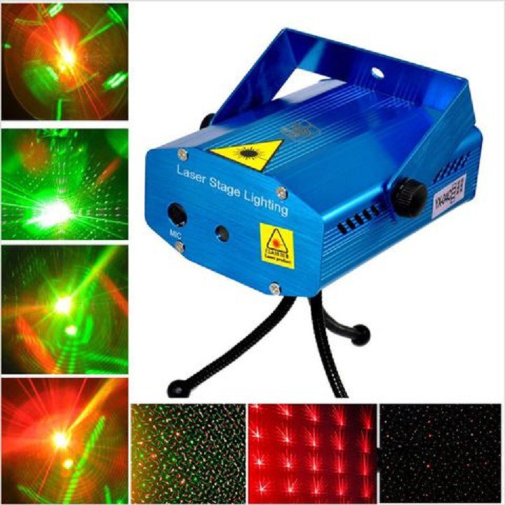 Đèn Laser Sân Khấu - Đèn led trang trí galaxy Hiệu ứng 6 Trong 1 , cảm biến theo nhạc hát Karaoke XO...