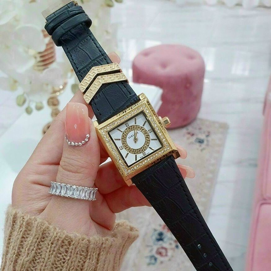 Đồng Hồ Nữ Versac💖𝑭𝑹𝑬𝑬𝑺𝑯𝑰𝑷😻 đồng hồ mặt vuông đính đá-dong ho nu -đồng hồ nữ giá rẻ -đồng hồ nữ chống nước -đồng hồ nữ chính hãng