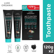 LUXE ORGANIX Charcoal Toothpaste Value Pack (2 x 120g)