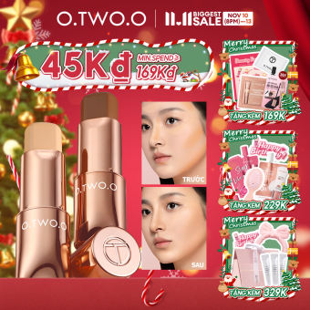 O.TWO.O Thanh Tạo Đường Viền Dính 2 Màu Bronzer Kem Kết Cấu Mượt Định Hình Trang Điểm Mặt Phấn Tạo làm sáng tự nhiên và dễ tạo hình