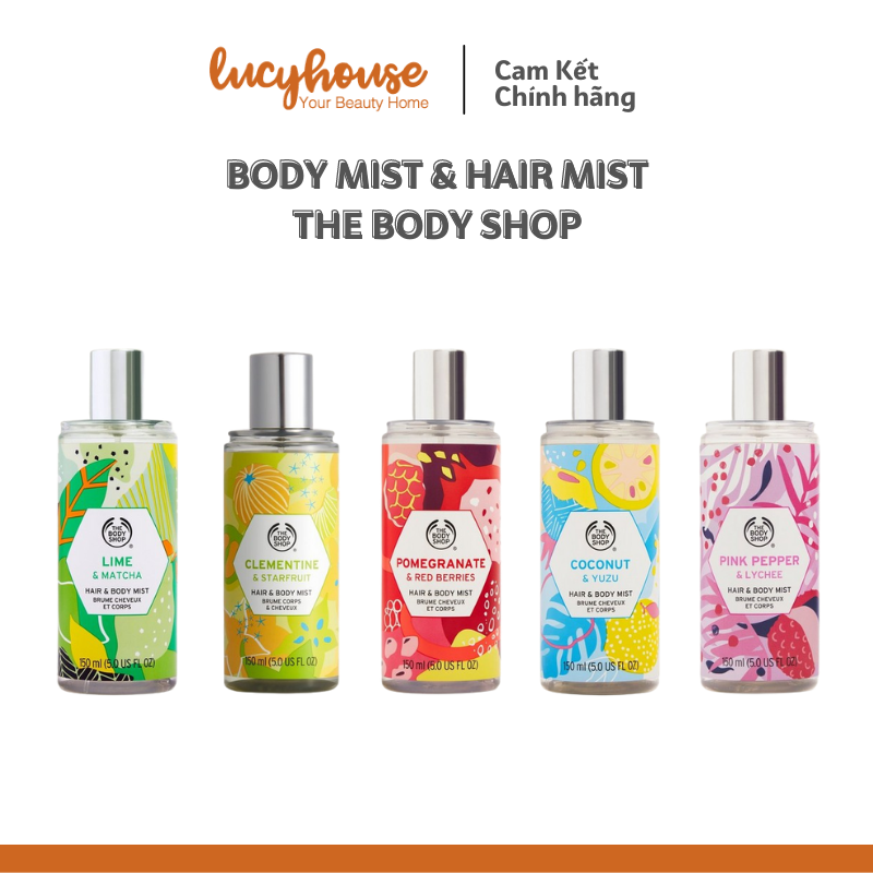 Xịt thơm tóc và toàn thân body mist and hair mist The Body shop