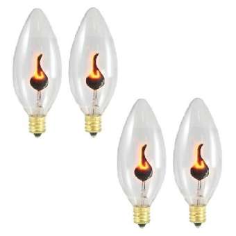 Bộ 4 bóng Led ngọn lửa trang trí 3W - E12, chất liệu từ thủy tinh , màu sánh sáng sắc.