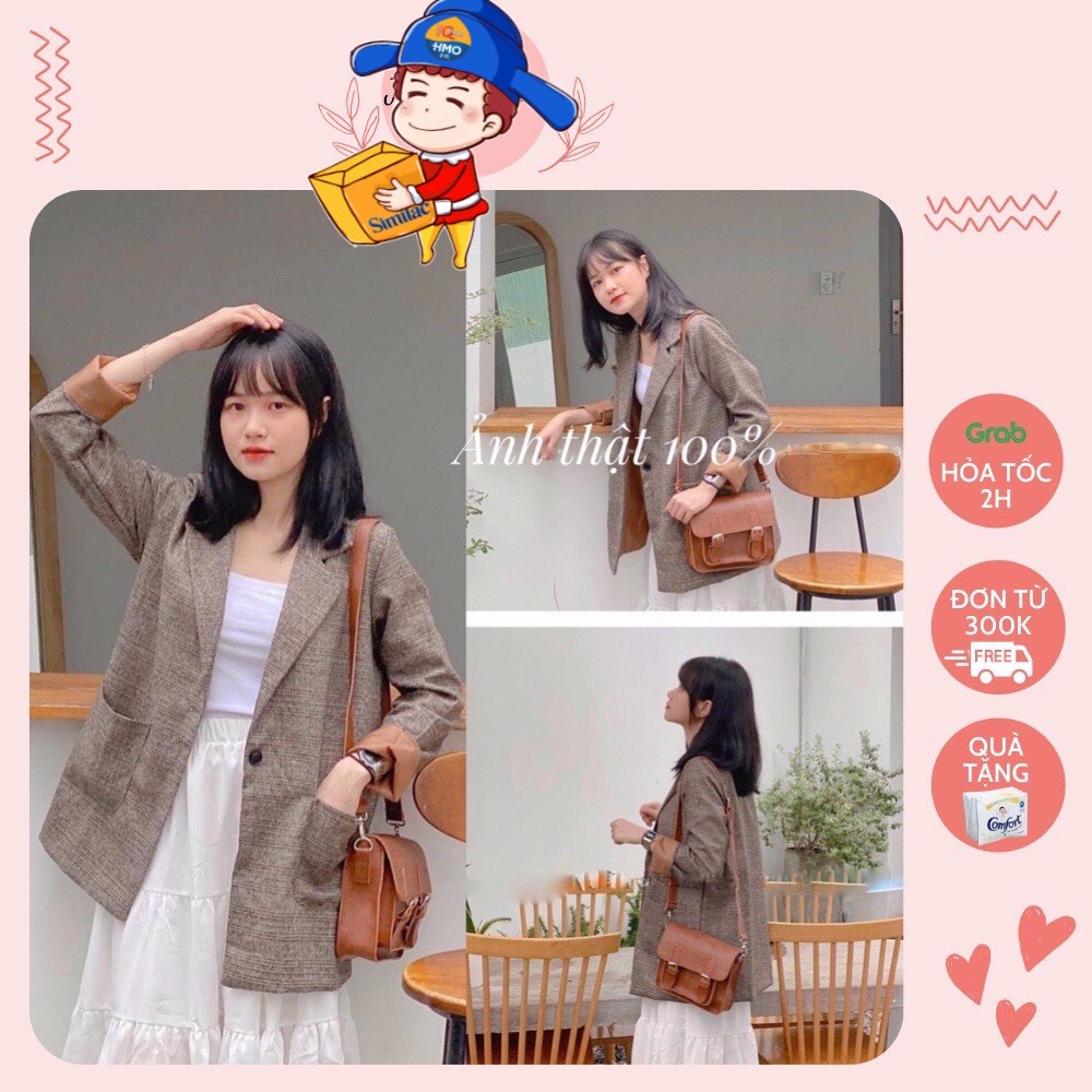 [Ảnh thật/Video Áo Blazer 2 lớp 4 cúc mẫu mới Áo vest nữ khoác ngoài