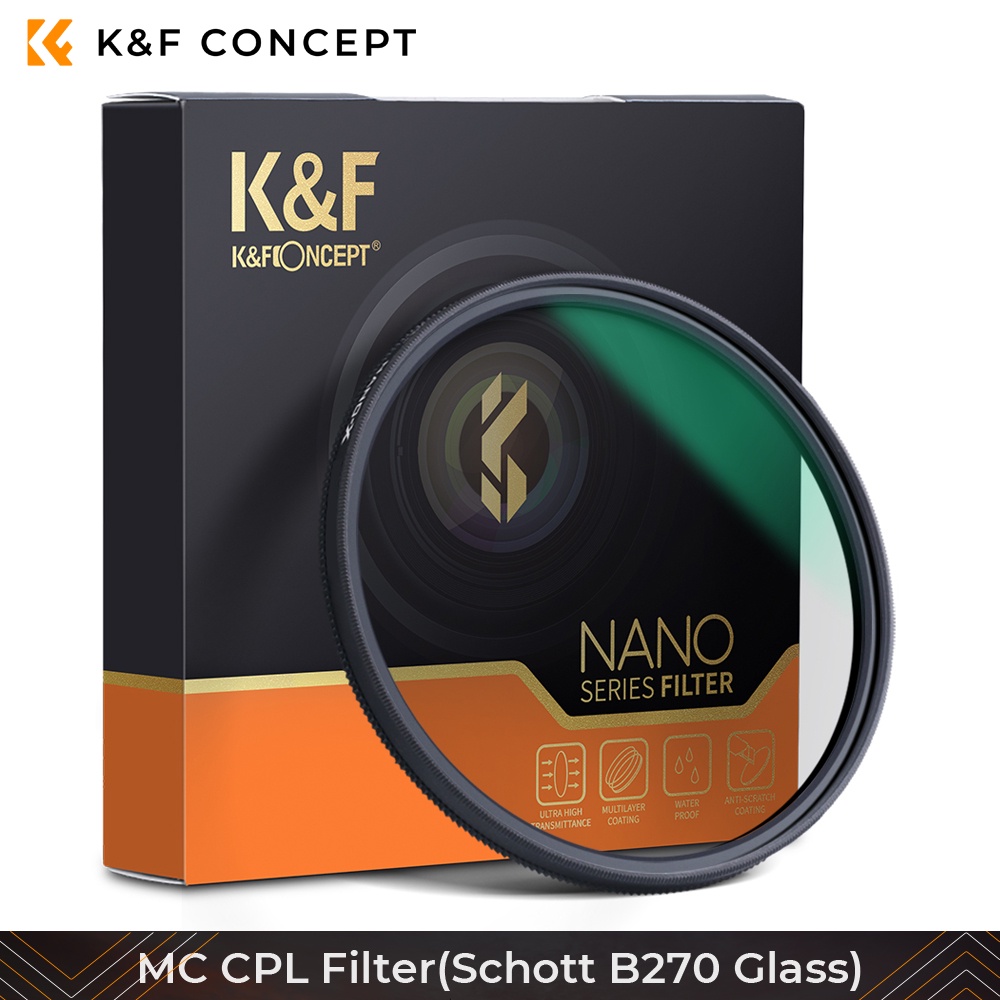 K&F Concept CPL Filter 18 Layer Super Slim Circular Polarizing Filter Multi-coated Polarized MRC Filter NANO-X Series