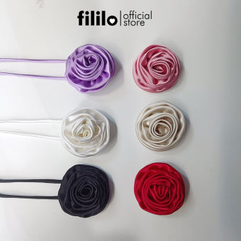 Hoa Hồng Vải Lụa Handmade FILILO Dây Dài 1m5 Choker Đeo Cổ Đeo Tay Cài Áo