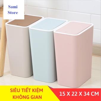 Thùng Rác Nắp Bật Thông Minh Phong Cách Châu Âu, Thùng Rác Gia Đình Văn Phòng -sami.store-