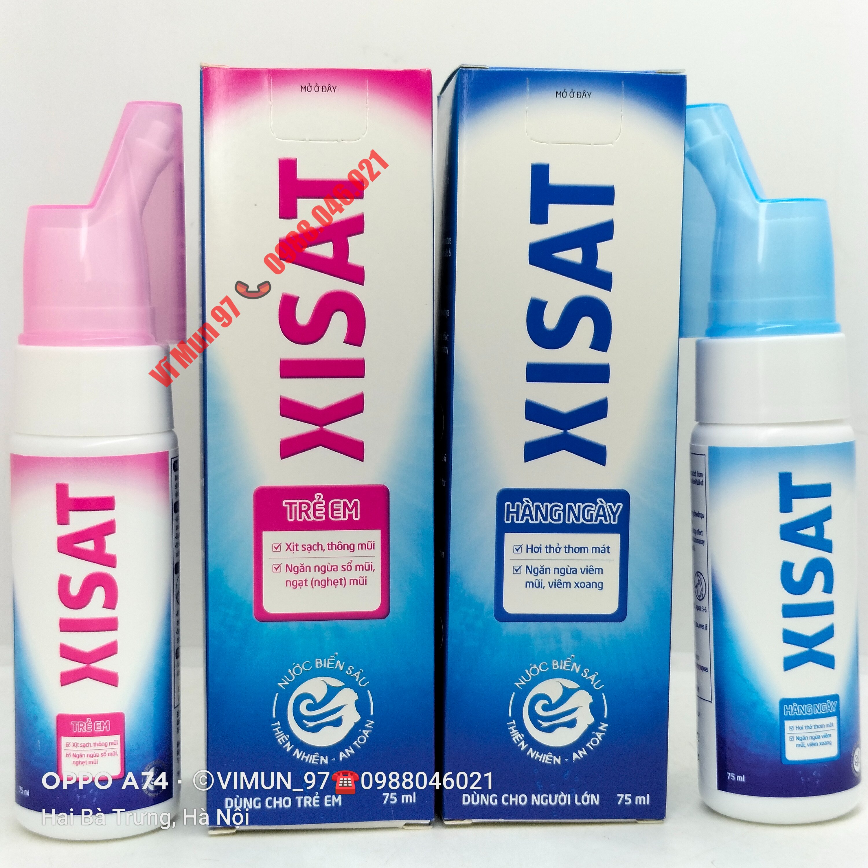 Nước biển sâu xịt thông mũi XISAT chai 75ml