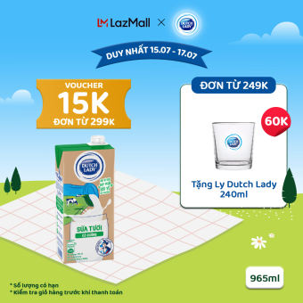 Hộp Sữa Tươi Tiệt Trùng Dutch Lady Cô Gái Hà Lan Có Đường 965ml