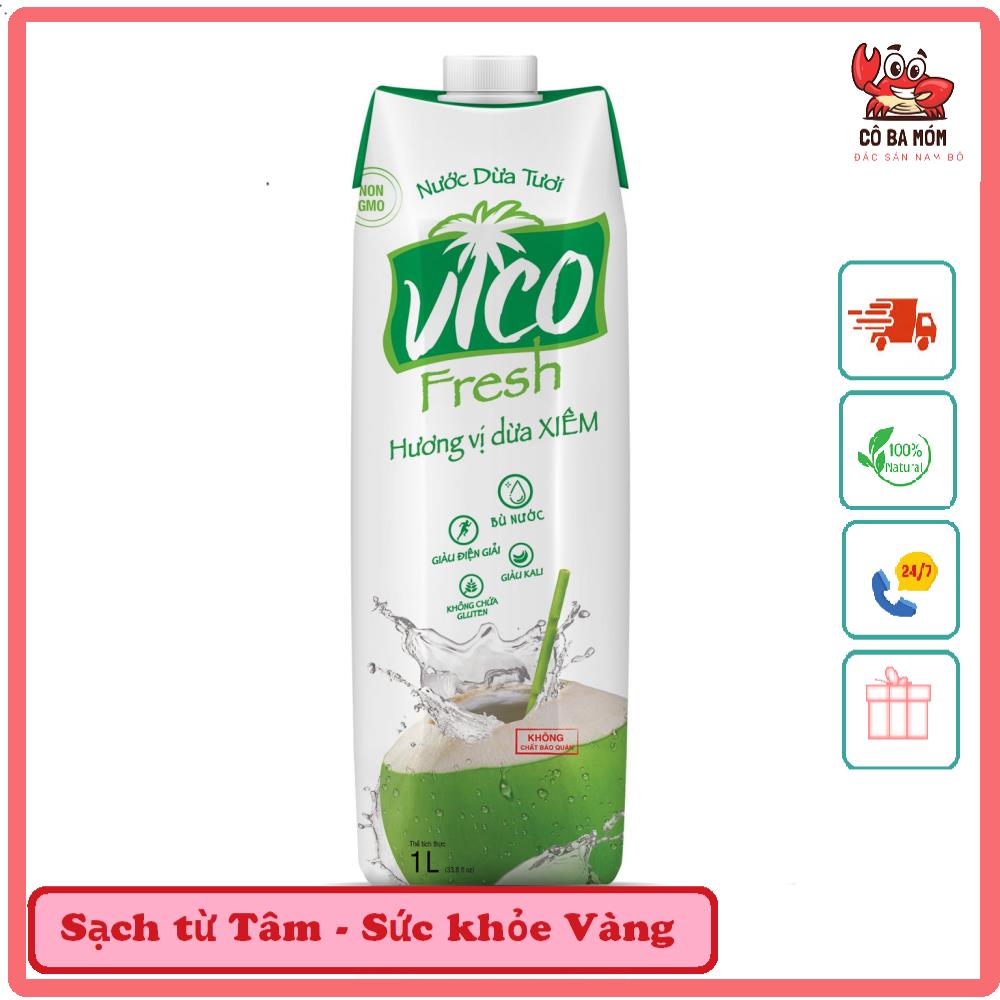 1 HỘP NƯỚC DỪA XIÊM VICO FRESH 1L CUNG CẤP NHIỀU DƯỠNG CHẤT MÁT LẠNH CƠ THỂ CÔ BA MÓM - ĐẶC SẢN NAM BỘ