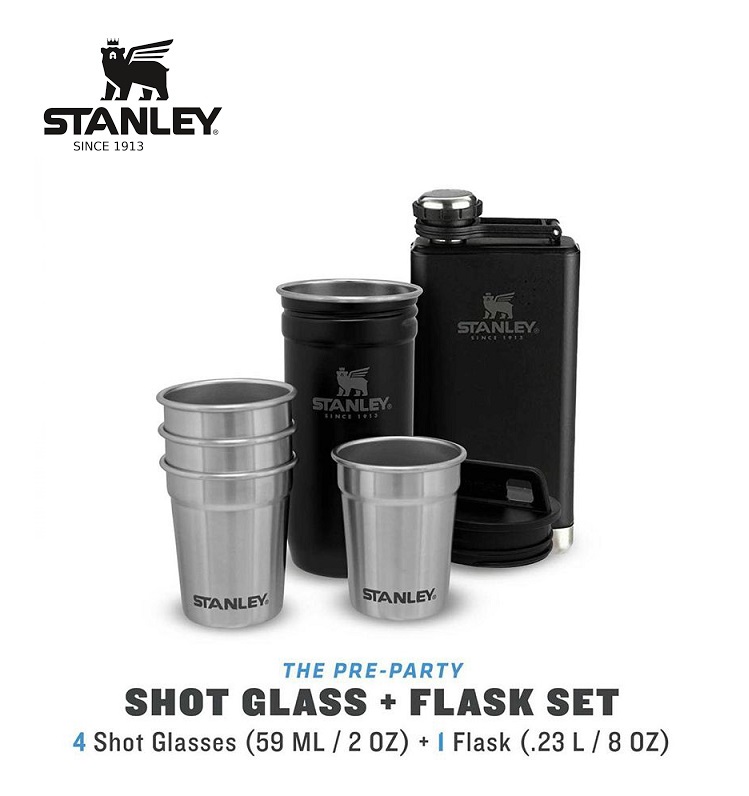 Stanley Adventure Pre-Party Shotglass Flask Set - Polar White