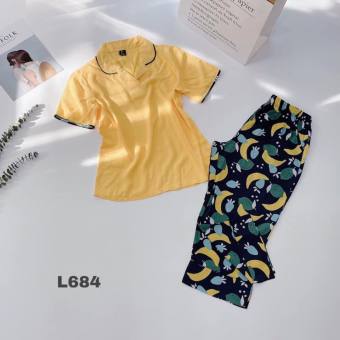 Bộ đồ mặc nhà BL64 Homewear ,đồ bộ tole lanh ,đồ bộ lửng 7 tấc phối màu dễ thương ,vải lanh cotton mặc nhẹ rất mát ,size m.l,xl từ 42kg- 68kg mặc