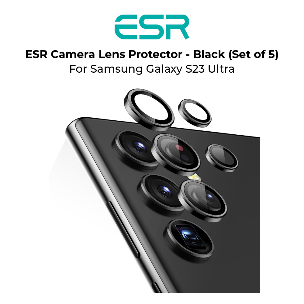  ESR for Samsung Galaxy S23 Ultra Camera Lens Protector, Samsung  S23 Ultra Accessories, Scratch-Resistant Ultra-Thin Tempered Glass with  Aluminum Edging, Galaxy S23 Ultra Case Friendly, 1 Set (Black) : Cell Phones