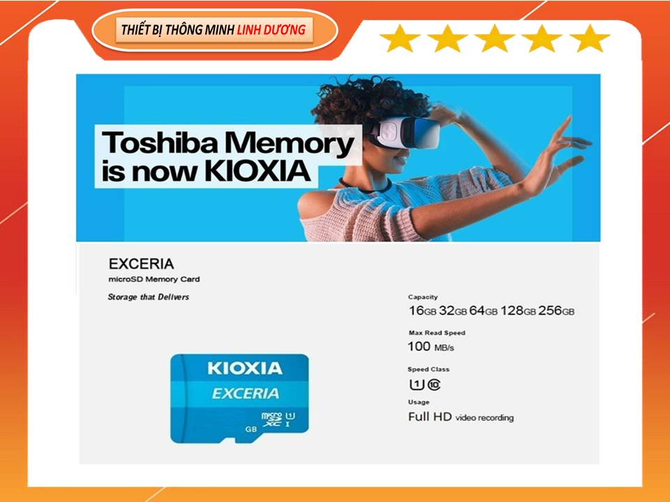 Thẻ nhớ MicroSD 32GB Kioxia Exceria 100 15 MBs