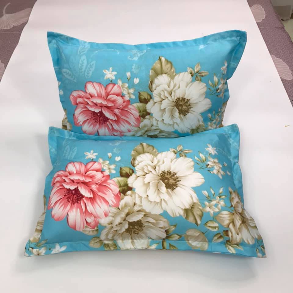 Combo 2 gối nằm ép hơi 40x60 - chiếu điều hòa - gối nằm cao su - vỏ gối.