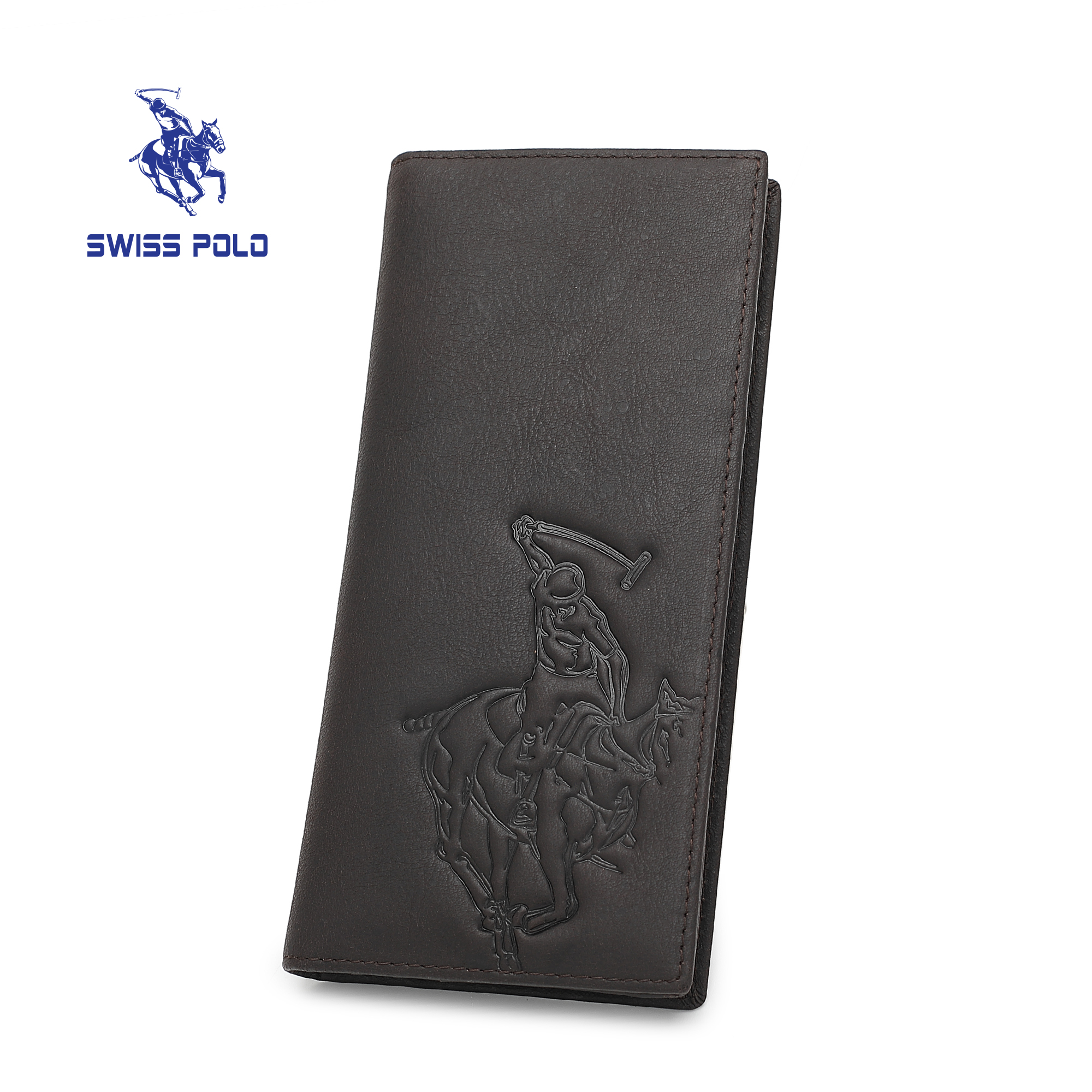 SWISS POLO Genuine Leather RFID Long Wallet SW 178-1 COFFEE