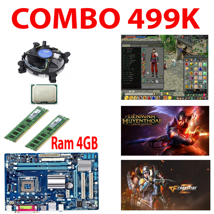Combo Main G31 + Cpu + Ram + Quạt chơi game test kỹ mọi chức năng chạy siêu mượt ram 4GB