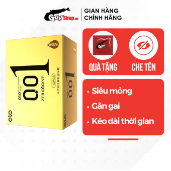 Bao cao su OLO 0.01 gân gai - Siêu mỏng, kéo dài thời gian - Hộp 10 cái | GUNSHOP VIỆT NAM