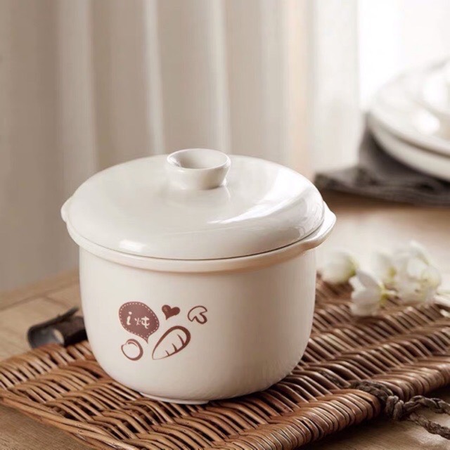 Thố sứ nồi Bear 0.8l, thố sứ nồi nấu chậm 0.8l, nấp thay thế nồi bear, nấp nồi nấu châm 0.8l