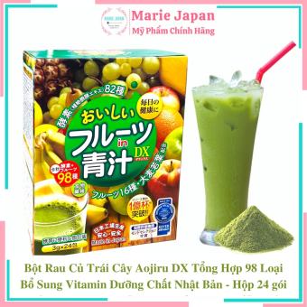 Bột Rau Củ Trái Cây Aojiru DX Tổng Hợp 98 Loại Bổ Sung Vitamin Dưỡng Chất Nhật Bản - Hộp 24 gói