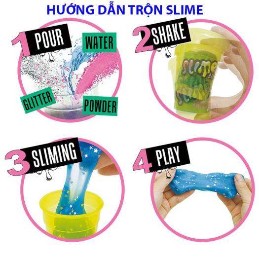 Kit Làm Slime Sắc Màu Vui Nhộn - Bộ Đồ Chơi Slime Mây Cầu Vồng An Toàn Cho Bé - Smarthome Toys