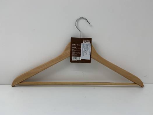 Móc Áo Gỗ Không Kẹp Loving Home (1 cái) - Emart VN