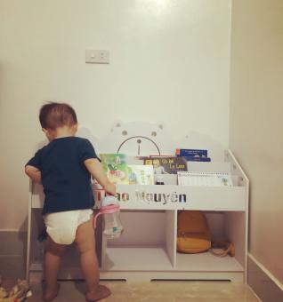 Kệ sách gấu 1 tầng ngăn chứa đồ cho bé PVC Formex Sỉze 1000*800*300mm